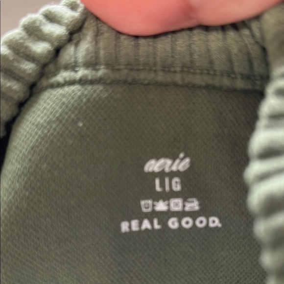 Aerie Green Ribbed Crop Tank Top Sleeveless - Picture 3 of 3